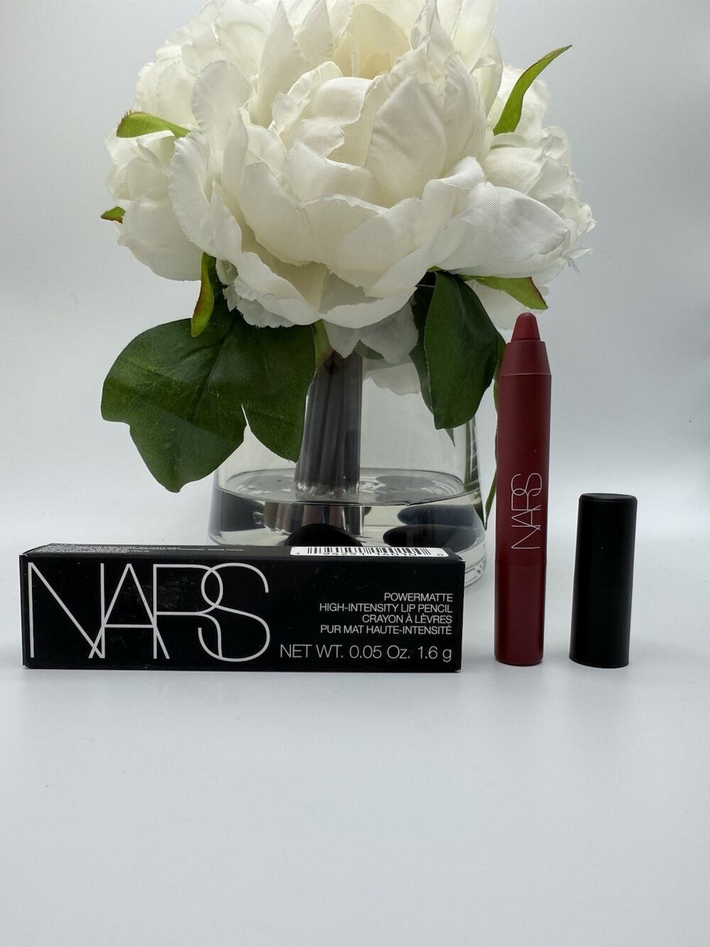 NARS Powermatte Lip Pencil - 185 Cruella - scarlet red - 0.05oz/1.6g Mini Size